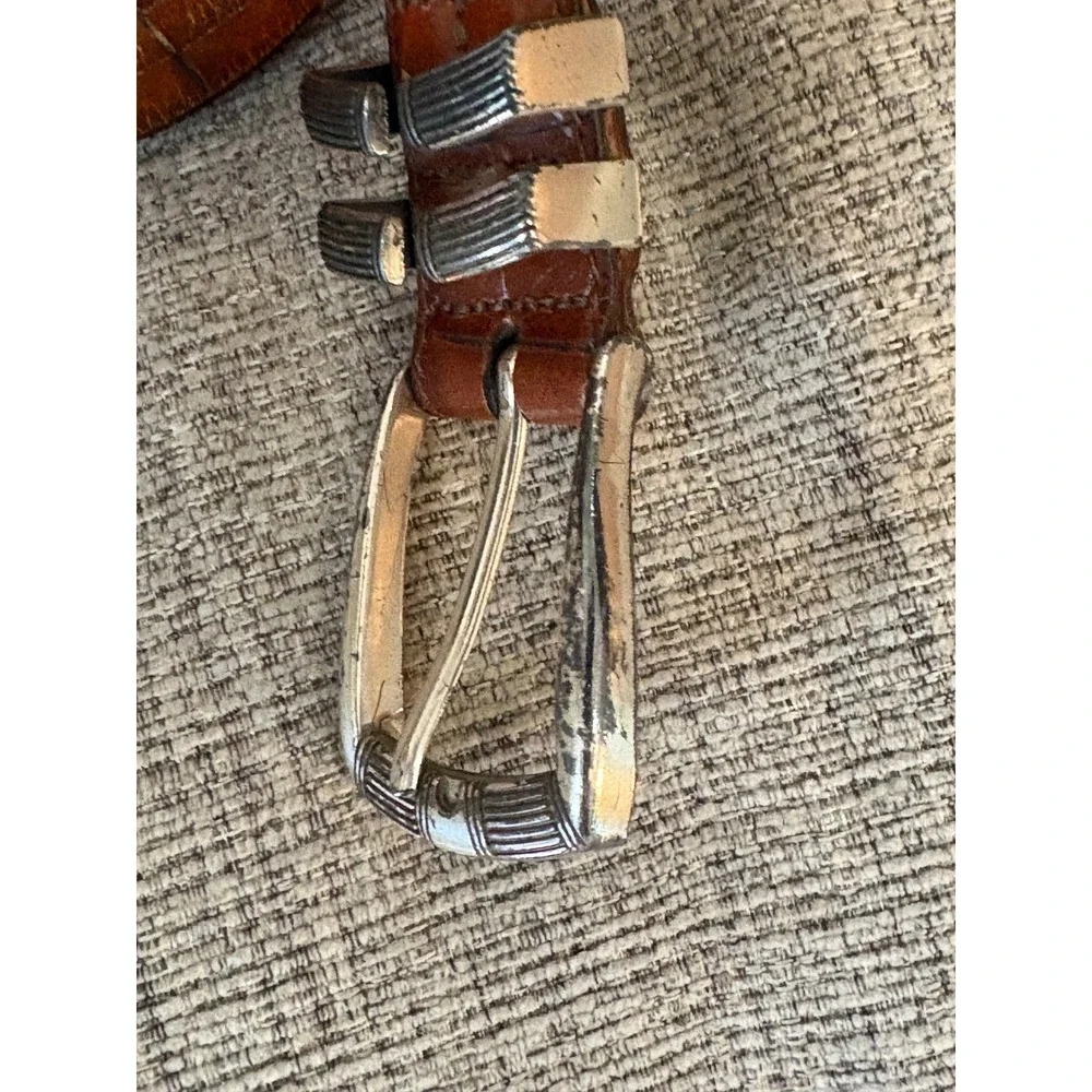 Martin Dingman Alligator Leather Belt Brown Handmade Austria 45126 Men's 34